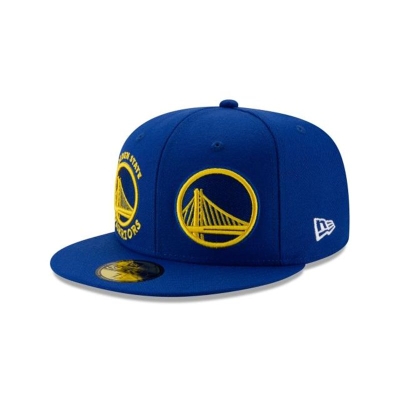 Golden State Warriors Gorra | New Era NBA Double Hit 59fifty Fitted Cap Mexico - Azules